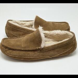 Mens UGG Ascot Slipper Chestnut Sheep Wool Lining Slippers Shoes 1101110 Size 11